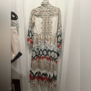 Anthropologie Long Sleeve Palm Printed Shirt Dress Size S